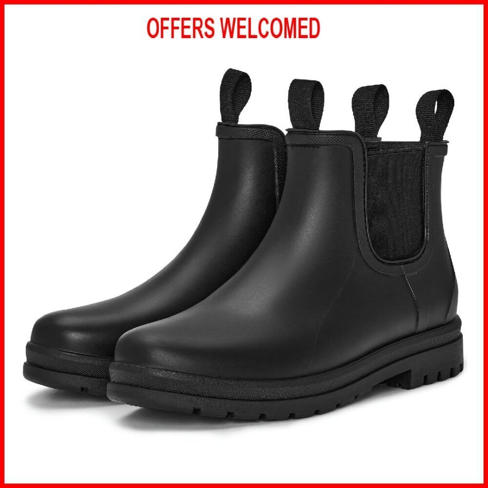 Wide Width Orthopedic Rain Boots Women's Waterproof Chelsea Work Shoes